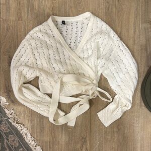 Cream Wrap Sweater